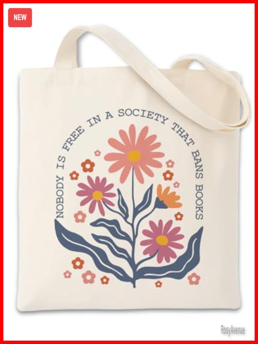 Canvas Tote Bag Reusable Grocery Book Lover Librarian Reader Gift